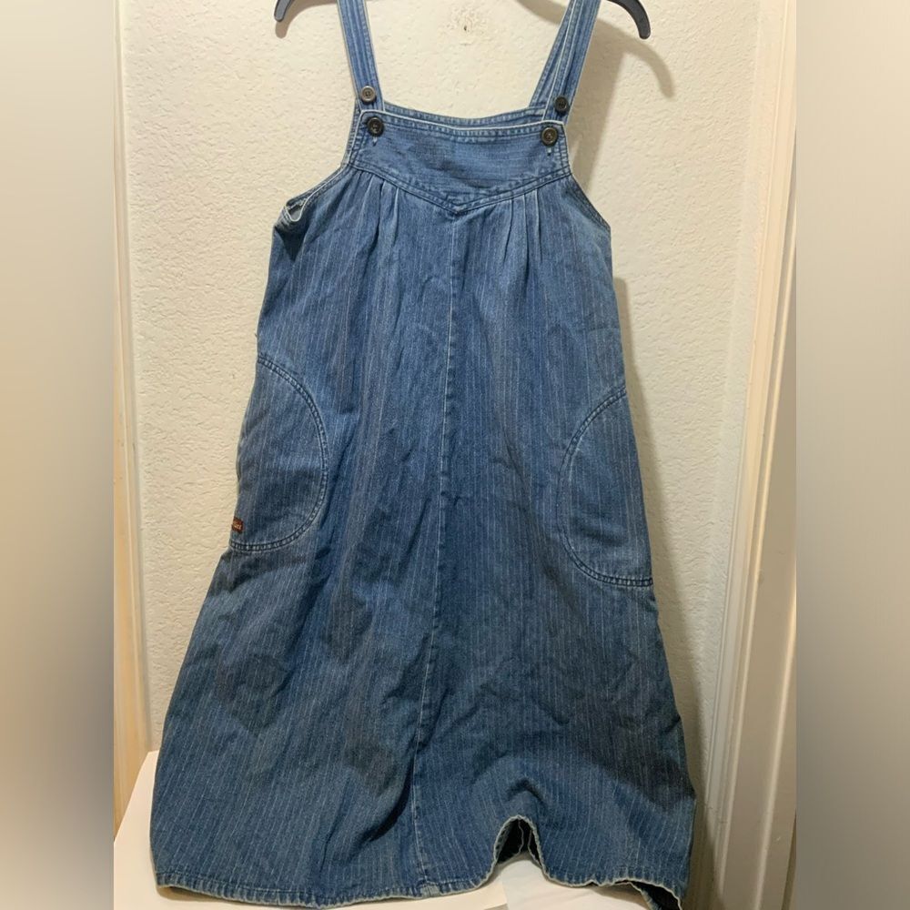 MISS LIZZ Denim Blue Jean Dress Distressed Sleeveless Sz 15/16  Pockets Buttons
